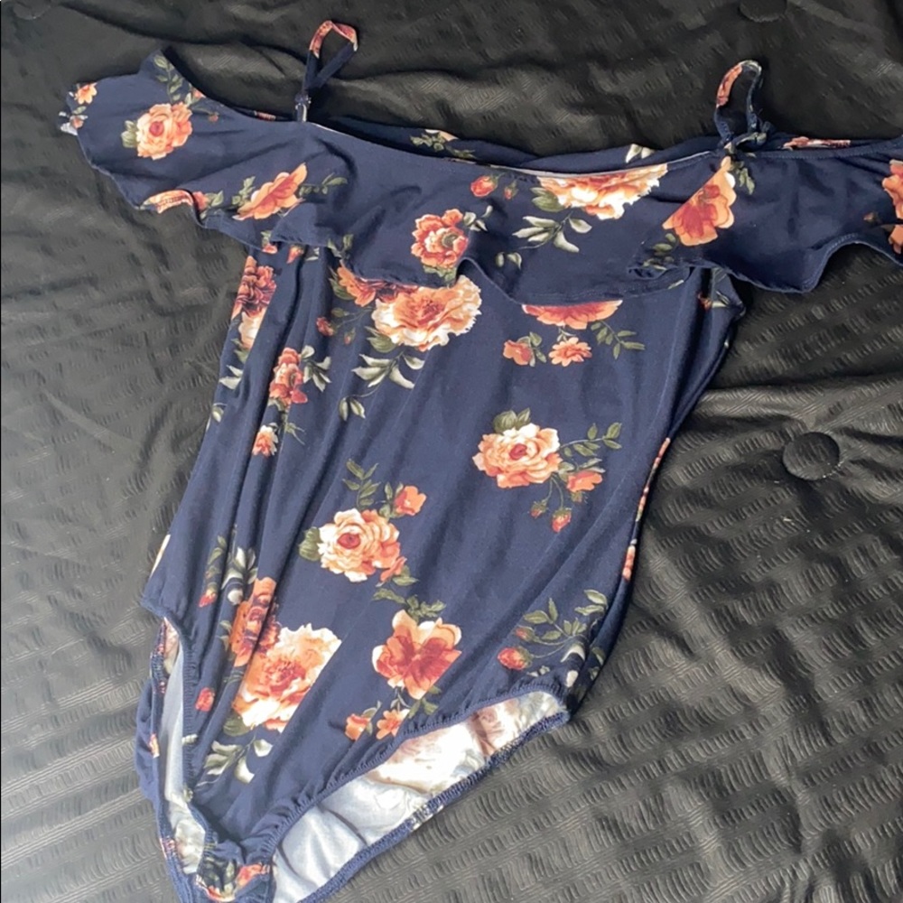 A flower body suit
